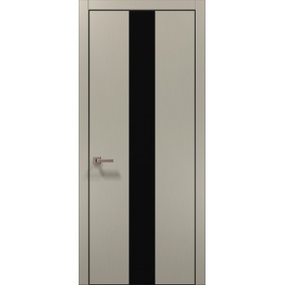 Двері міжкімнатні ПАПА КАРЛО Plato PL-06 світло-сірий супермат алюмінієвий торець