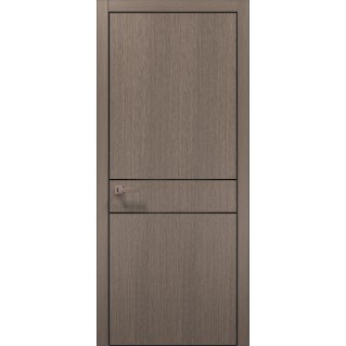 Двері міжкімнатні ПАПА КАРЛО Plato PL-07 дуб сірий алюмінієвий торець