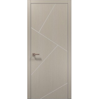 Двері міжкімнатні ПАПА КАРЛО Plato PL-15 дуб кремовий брошований алюмінієвий торець
