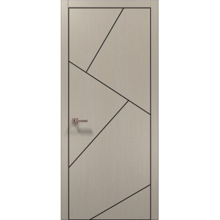 Двері міжкімнатні ПАПА КАРЛО Plato PL-15 дуб кремовий брошований алюмінієвий торець