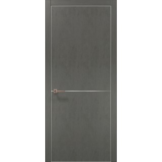 Двері міжкімнатні ПАПА КАРЛО Plato PL-21 бетон сірий алюмінієвий торець