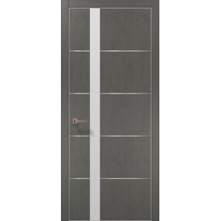 Двері міжкімнатні ПАПА КАРЛО Plato PL-12 бетон сірий алюмінієвий торець