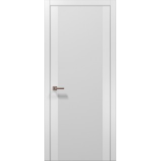 Двері міжкімнатні ПАПА КАРЛО Plato PL-14 білий матовий алюмінієвий торець