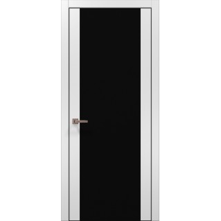 Двері міжкімнатні ПАПА КАРЛО Plato PL-14 білий матовий алюмінієвий торець