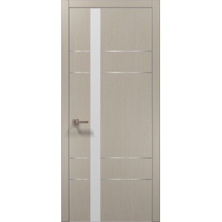 Двері міжкімнатні ПАПА КАРЛО Plato PL-10 дуб кремовий брошований алюмінієвий торець