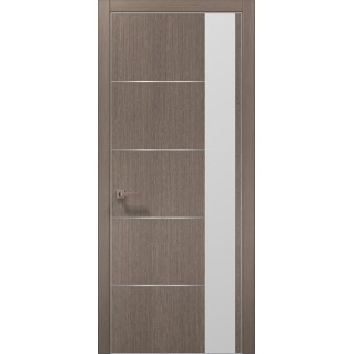 Двері міжкімнатні ПАПА КАРЛО Plato PL-11 дуб сірий алюмінієвий брошурований торець