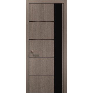 Двері міжкімнатні ПАПА КАРЛО Plato PL-11 дуб сірий алюмінієвий брошурований торець