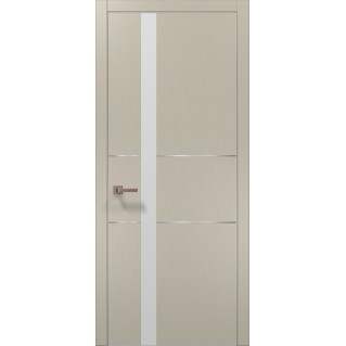 Двері міжкімнатні ПАПА КАРЛО Plato PL-08 світло-сірий супермат алюмінієвий торець