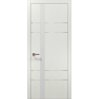 Двері міжкімнатні ПАПА КАРЛО Plato PL-10 ясен білий алюмінієвий торець