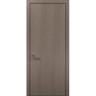 Двері міжкімнатні ПАПА КАРЛО Plato PL-01 дуб сірий алюмінієвий брошурований торець