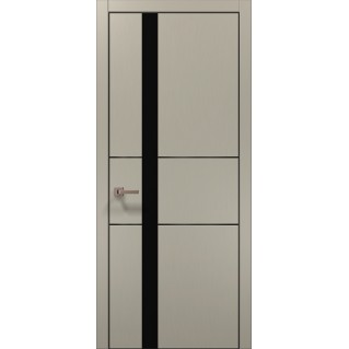 Двері міжкімнатні ПАПА КАРЛО Plato PL-08 світло-сірий супермат алюмінієвий торець