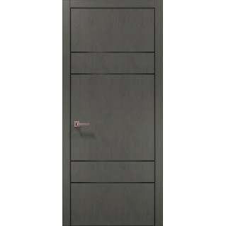 Двері міжкімнатні ПАПА КАРЛО Plato PL-09 бетон сірий алюмінієвий торець