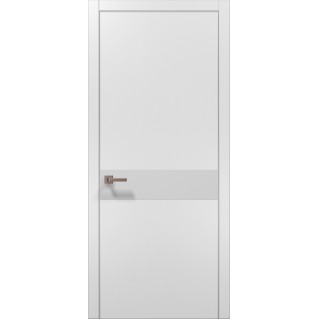 Двері міжкімнатні ПАПА КАРЛО Plato PL-03 білий матовий алюмінієвий торець