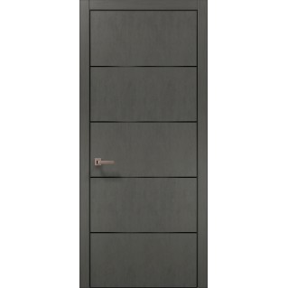 Двері міжкімнатні ПАПА КАРЛО Plato PL-02 бетон сірий алюмінієвий торець