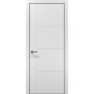 Двери межкомнатные ПАПА КАРЛО Style ST-15 Белый матовый, кромка алюминий черный