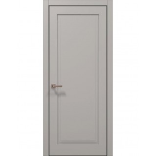 Двері міжкімнатні ПАПА КАРЛО Style ST-01 колір Світло сірий супермат кромка алюміній чорний