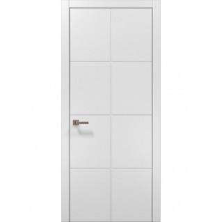 Двері міжкімнатні ПАПА КАРЛО Style ST-06 Білий матовий, кромка сірий алюміній