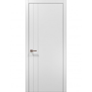 Двері міжкімнатні ПАПА КАРЛО Style ST-10 Білий матовий, кромка сірий алюміній
