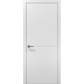 Двері міжкімнатні ПАПА КАРЛО Style ST-13 Білий матовий, кромка сірий алюміній