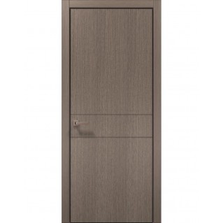Двері міжкімнатні ПАПА КАРЛО Style ST-07 Дуб сірий, кромка алюміній чорний