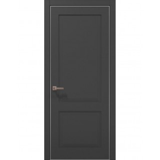 Двері міжкімнатні ПАПА КАРЛО Style ST-02 Темно сірий супермат, кромка сірий алюміній