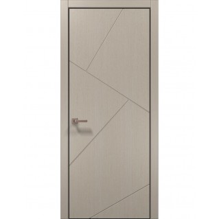 Двері міжкімнатні ПАПА КАРЛО Style ST-05 Дуб кремовий, кромка алюміній чорний