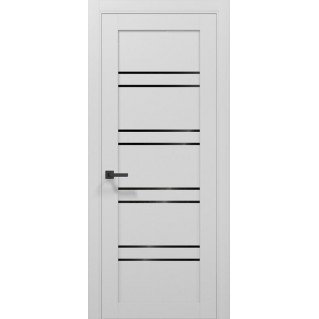 Двери межкомнатные ПАПА КАРЛО Tetra T-01 Альпийский белый, стекло черное