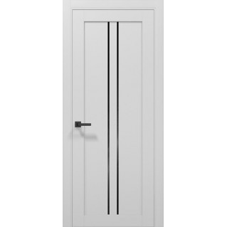 Двери межкомнатные ПАПА КАРЛО Tetra T-02 Альпийский белый, стекло черное