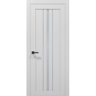 Двері міжкімнатні ПАПА КАРЛО Tetra T-03 колір Альпійський білий, скло сатин