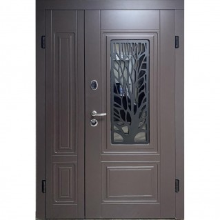 Входная дверь полуторная уличного типа серия Люкс RAL модель S-3 (со стеклопакетом + Vinorit)