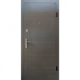 Вхідні двері вуличного типу Метал-МДФ модель Елегант Антік|Арізона (RAL 7024|Венге сірий горизонт)