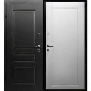 Вхідні двері квартирного типу серія Модерн модель Егіна RAL 8019/біла шагрень
