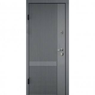 Вхідні двері квартирного типу серія Модерн модель Плаза антрацит/біла шагрень