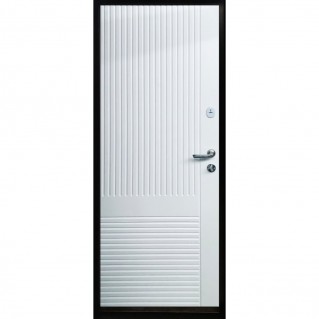 Вхідні двері квартирного типу серія Модерн модель Плаза антрацит/біла шагрень