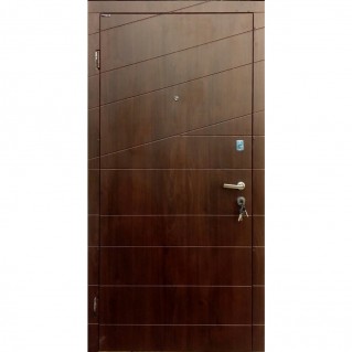 Вхідні двері квартирного типу серія Преміум модель Діагональ-2 венге темний горизонт
