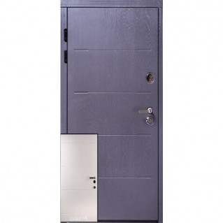 Вхідні двері квартирного типу серія Преміум модель Токіо-2 сіра текстура/біла текстура