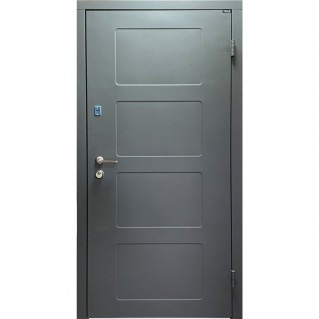 Вхідні двері вуличного типу Street (Метал-МДФ) модель Стріт Арт-1 metaliс grey|венге сірий горизонт