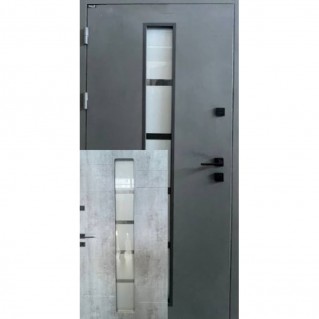 Вхідні двері вуличного типу Street Termo (Метал-МДФ|терморозрив) модель Стрит Термо metaliс grey|бетон сірий