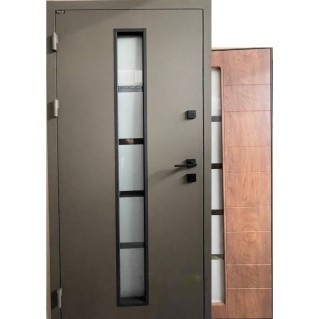 Вхідні двері вуличного типу Street Termo (Метал-МДФ|терморозрив) модель Стрит Термо Vilbrand Brown|Спіл коньячний