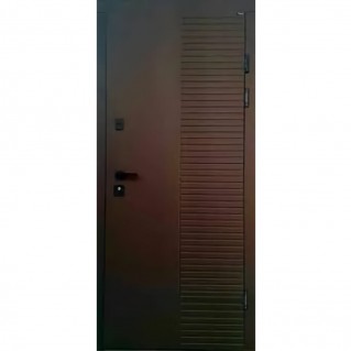 Вхідні двері вуличного типу серія Тріо Термо модель Імідж/А-6 з терморозривом, RAL 8019/дуб крафт