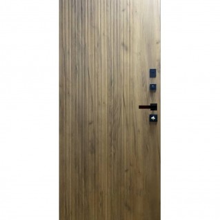 Вхідні двері вуличного типу серія Тріо Термо модель Імідж/А-6 з терморозривом, RAL 8019/дуб крафт