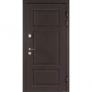 Вхідні двері вуличного типу серія Тріо модель Белфаст RAL 8019/біла текстура