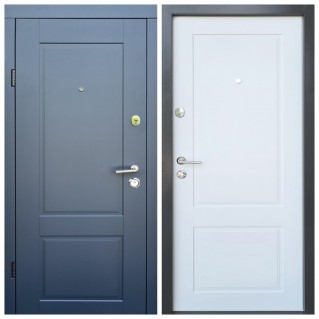 Дверь входная квартирного типа • Эталон • Соната (антрацит / белое дерево)