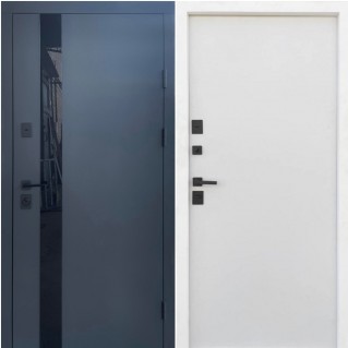 Двері вхідні вуличного типу • Стріт • Елегант (антрацит / біле дерево) хром