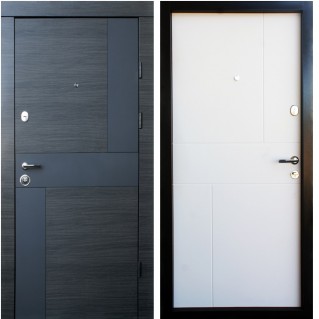 Двері вхідні квартирного типу • Преміум • Стиль-М (венге сірий горизонт АРТ / біле дерево)