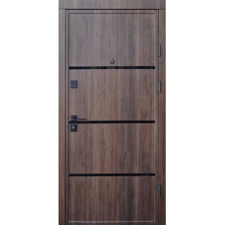Двері вхідні квартирного типу • Ультра • Акорд Ас (дуб тютюну / біле дерево)