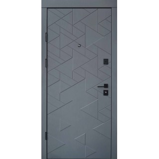 Дверь входная квартирного типа • Ультра • Фрост (грифель структуры софт / белое дерево)