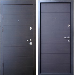 Двері вхідні квартирного типу • Преміум • Горизонталь (венге темний горизонт)