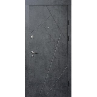 Двері вхідні квартирного типу • Ультра • Флеш (мармур темний / бетон бежевий)