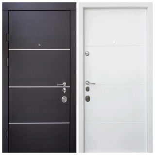 Двері вхідні квартирного типу • Авангард • Горизонт AL (венге темний горизонт / біле дерево)